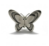 R001847 Handmade sterling silver ring solid 925 adjustable size Butterfly